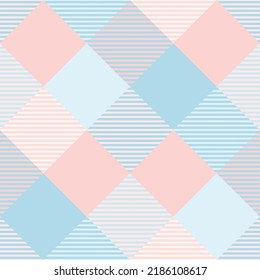 Seamless tartan plaid pattern in Blue and Peach Color.