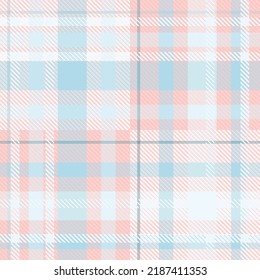 Seamless tartan plaid pattern in Blue and Peach Color.