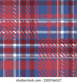 Nahtloses Tartan-Muster in Blau und Rot.