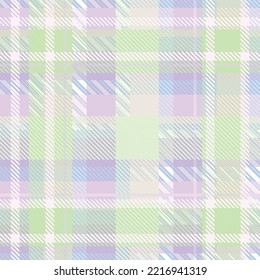 Seamless tartan plaid pattern in Blue ,Green , Pink and Purple Color.