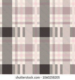 Seamless tartan plaid pattern in brown and pink tone.