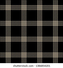 Seamless tartan plaid pattern. Check plaid graphic in beige and black for fashion textile design.