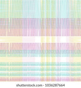 Seamless tartan plaid pattern. Checkered fabric texture print stripes punchy pastel colorful background.
