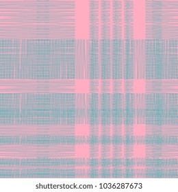 Seamless tartan plaid pattern. Checkered fabric texture print stripes punchy pastel colorful background.
