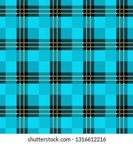Seamless tartan plaid pattern. Checkered fabric texture print in dark grayish blue, navy, pale blue and white eps10