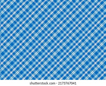 Seamless tartan plaid pattern. Checkered fabric texture print in dark grayish blue, navy, pale blue and white