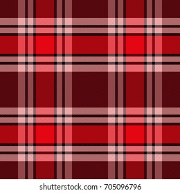 Seamless tartan plaid pattern.  Checkered red texture for clothing fabric prints and home textile