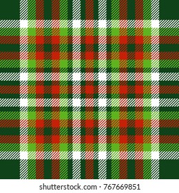 Seamless tartan plaid pattern. Christmas colors. 