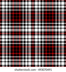 Nahtlose Tartan-Plaid-Muster in klassischer Farbkombination aus Rot, Schwarz 