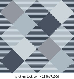 Seamless tartan plaid pattern in gray tone.