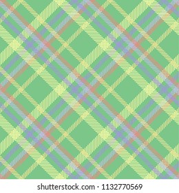 Seamless tartan plaid pattern in green tone.