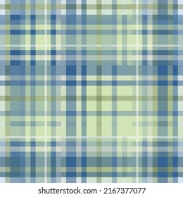 Seamless tartan plaid pattern in  Green and Blue.