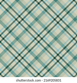 Patrón de platija tartán sin soldadura en verde y azul