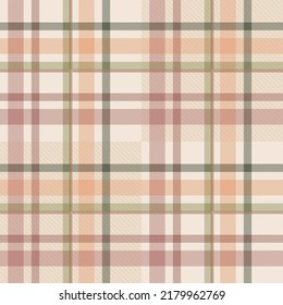 Seamless tartan plaid pattern in Green and Brown Autumn Color.