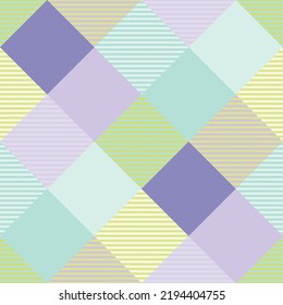 Seamless tartan plaid pattern in Mint Green and Purple Color.