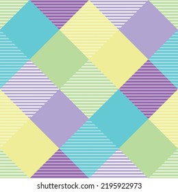 Seamless tartan plaid pattern in Mint Green and Purple Color.