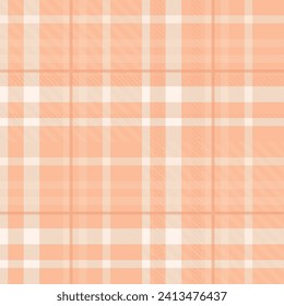 Nahtloses Tartan-Plaid-Muster im Peach-Ton.