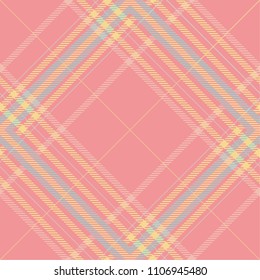 Seamless tartan plaid pattern in pink and summer tone.