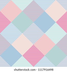 Seamless tartan plaid pattern in pink tone.