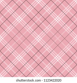 Seamless tartan plaid pattern in pink tone.