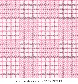 Seamless tartan plaid pattern in pink tone.