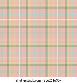 Seamless tartan plaid pattern in  Pink Yellow and Green