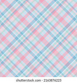 Seamless tartan plaid pattern in Pink Green Mint and Blue.