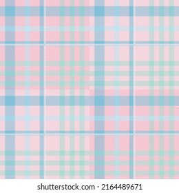 Seamless tartan plaid pattern in Pink Green Mint and Blue.