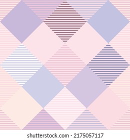 Patrón de platija tartán sin foco en morado y rosa.