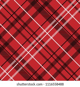 Seamless tartan plaid pattern in red tone.