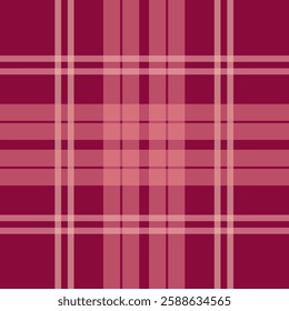 Seamless tartan plaid pattern in red and beige. Classic checkered textile design, perfect for fabric, fashion, wrapping paper, home decor, and digital backgrounds. Traditional Scottish style. 
