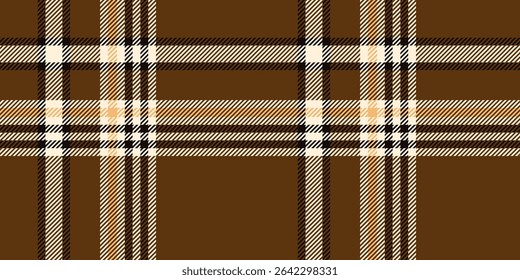 A seamless tartan plaid pattern in rich brown, beige, and black tones. Perfect for textile design, fashion, home decor, and creative projects with a classic and rustic aesthetic.