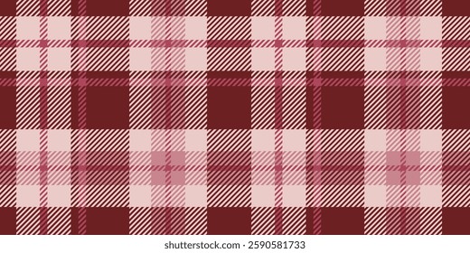 A seamless tartan plaid pattern in shades of red and pink, featuring diagonal stripes and a traditional woven appearance. Suitable for fabric design, digital backgrounds, or fashion-related projects.