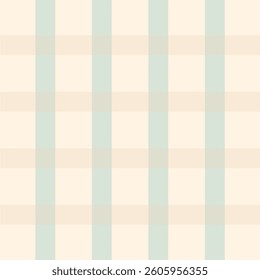 Seamless tartan plaid pattern in soft pastel beige and mint green. Classic checkered textile design for fabric, wallpaper, wrapping paper, and digital backgrounds.