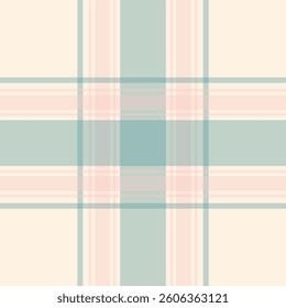 Seamless tartan plaid pattern in soft pastel beige and mint green. Classic checkered textile design for fabric, wallpaper, wrapping paper, and digital backgrounds.	