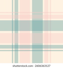 Seamless tartan plaid pattern in soft pastel beige and mint green. Classic checkered textile design for fabric, wallpaper, wrapping paper, and digital backgrounds.	