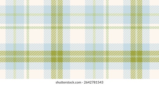 A seamless tartan plaid pattern in soft blue and green tones with white accents. Featuring a classic woven style, this design is perfect for textiles, digital backdrops, or creative fashion concepts.