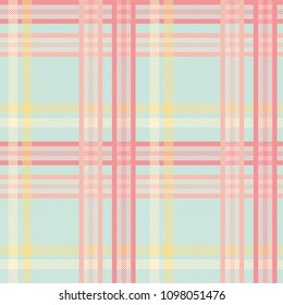 Seamless tartan plaid pattern in summer tone.