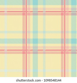 Seamless tartan plaid pattern in summer tone.