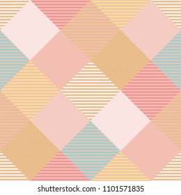 Seamless tartan plaid pattern in summer tone.