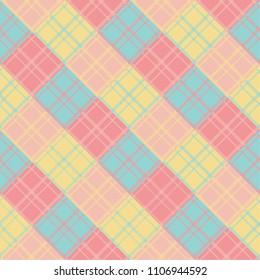 Seamless tartan plaid pattern in summer tone.