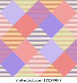 Seamless tartan plaid pattern in summer tone.