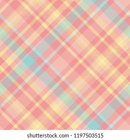 Seamless tartan plaid pattern in summer tone.