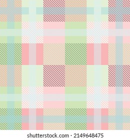 Seamless tartan plaid pattern in summer tone.