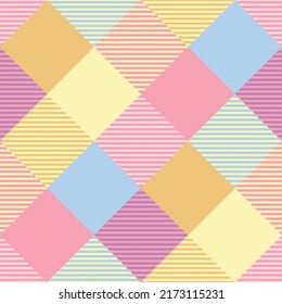 Seamless tartan plaid pattern in summer  tone.