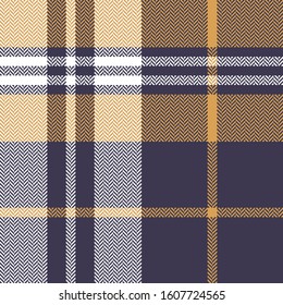 Seamless tartan plaid pattern texture. Bright check plaid in purple, yellow, and white for autumn winter flannel shirt, scarf, blanket, throw, duvet cover, or other modern textile print.