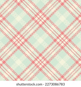 Seamless tartan plaid pattern with texture and pastel color. Vector illustration.