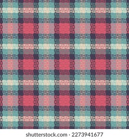 Seamless tartan plaid pattern with texture and pastel color. Vector illustration.