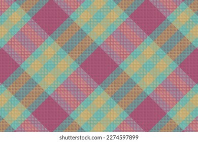 Motif harmonieux de tartan plaid avec texture et couleur pastel. Illustration vectorielle.