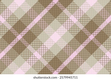 Seamless tartan plaid pattern with texture and pastel color. Vector illustration.